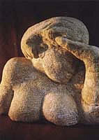 Sculpture carved in sandstone entitled 